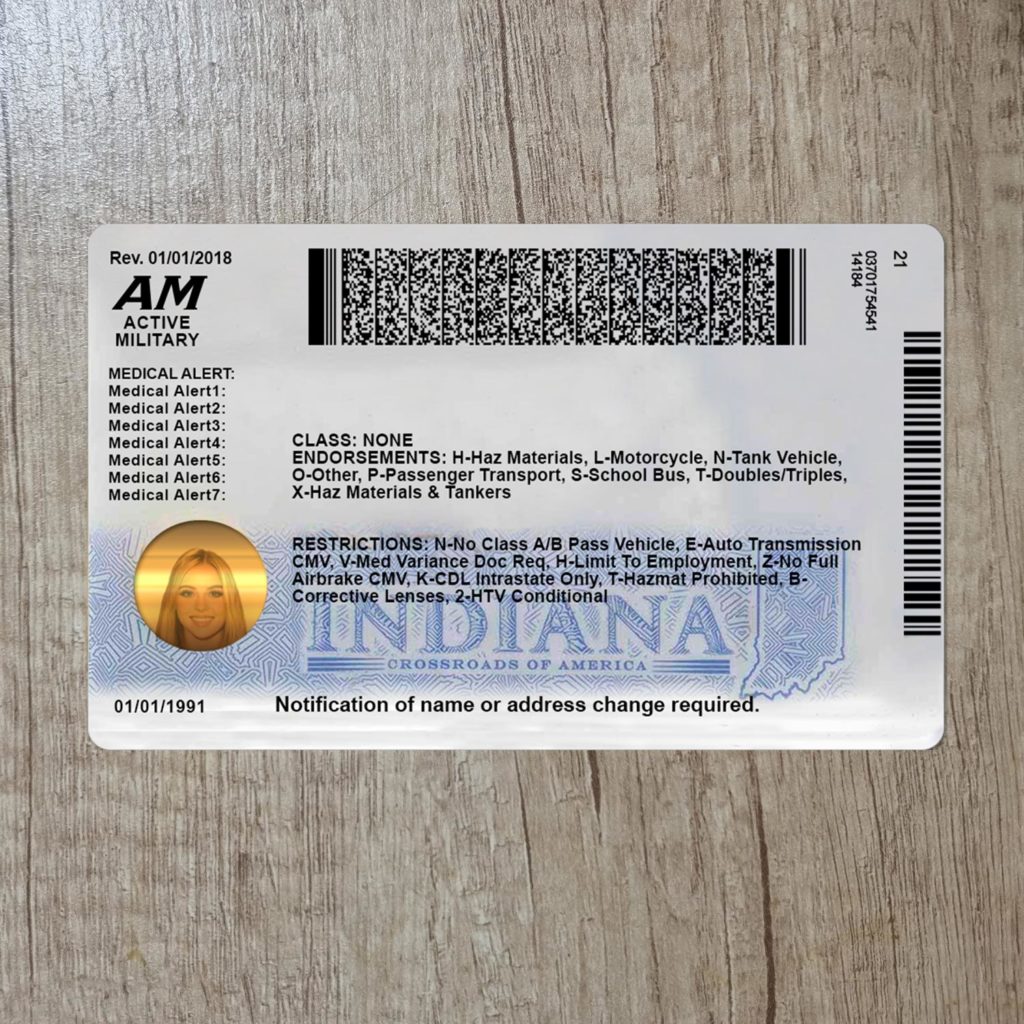 Genuine Indiana Id Card Template
