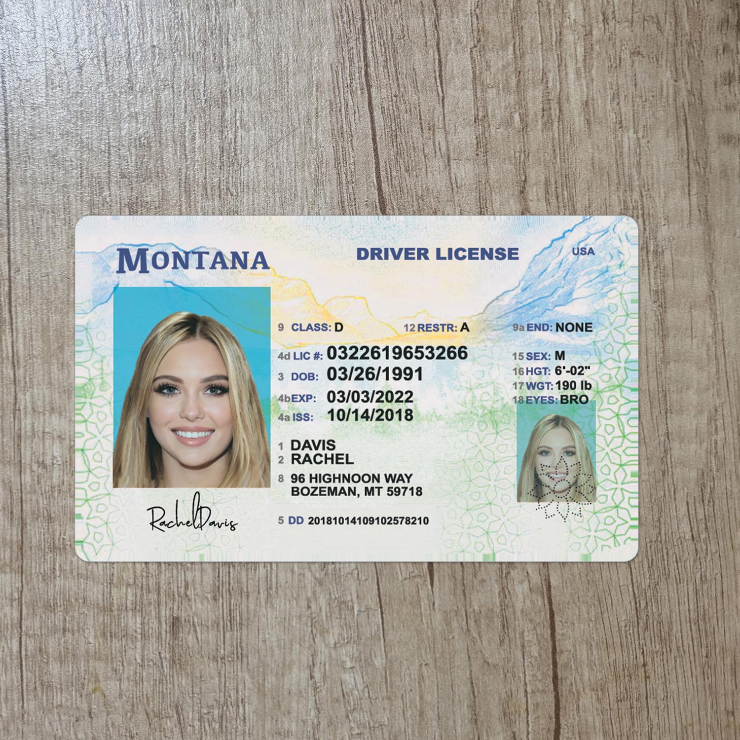 Reliable Montana Driver License Template