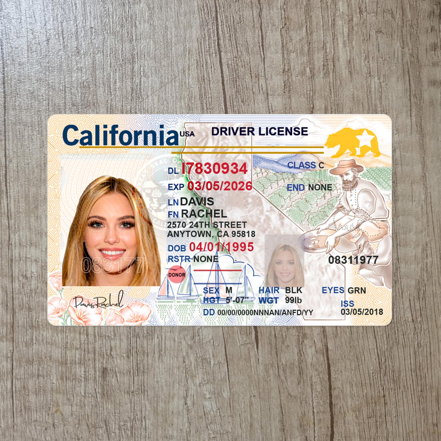 Reliable California Driver Licence Template