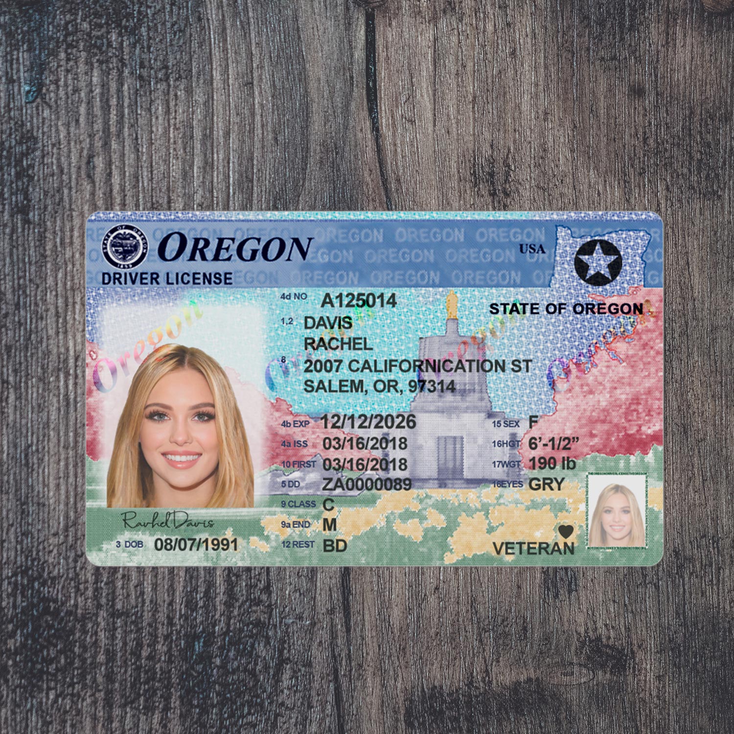 Reliable Oregon Driver License Template