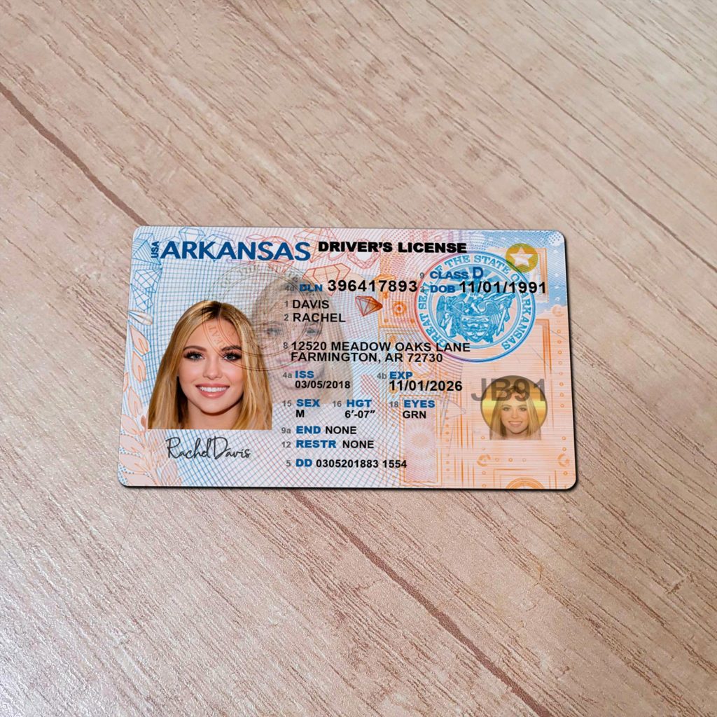 Premium Arkansas Driver License Template