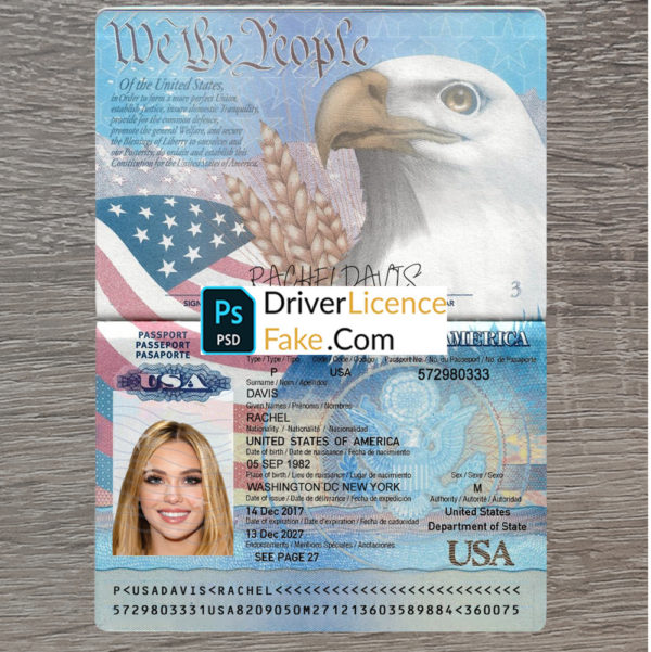 US passport template driverlicensefake.com