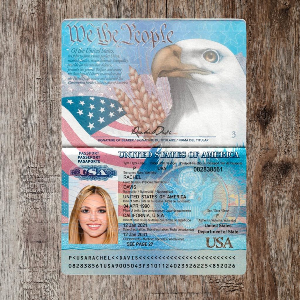 Authentic Us Passport Template 7009