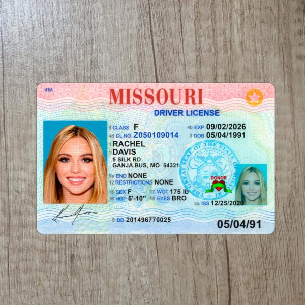 Trusted Missouri Temporary Driver License Template
