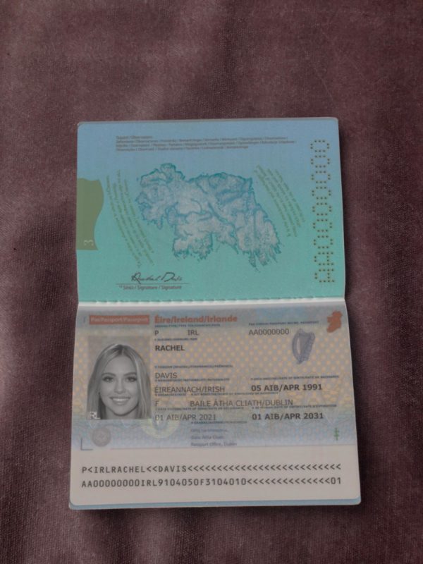 fake Ireland Passport template